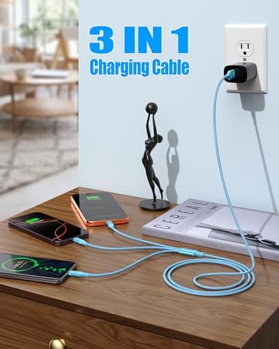 ShSiXin 3 in 1 Multi Charging Cable for Multiple Devices Fast Cord(2PC 4FT) — view 2