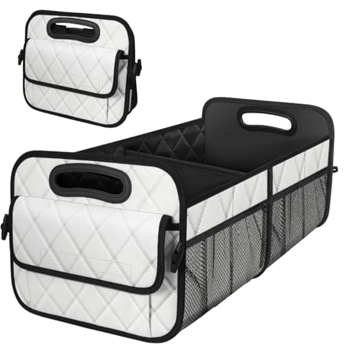 Deosk Trunk Organziers and Storage with Reinforced Handles,Car Accessories for Women/Men 50L Waterproof Polyester Trunk Organzier for Car/SUV/Minivan/Truck(Medium, Beige)