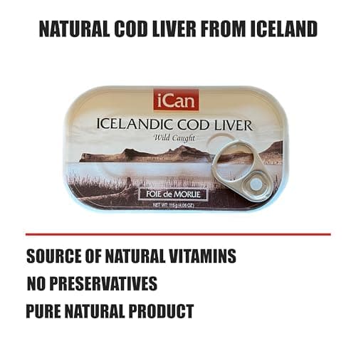 Ican Wild-Caught Iceland Cod Liver - Bulk Savings - Case of 12 – 4.06 oz Canned Cod Liver in Own Oil – Rich in Omega-3 & Vitamin D – Keto & Paleo Friendly — view 4