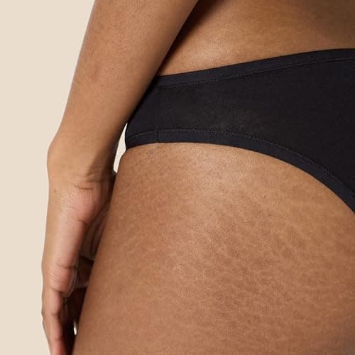 Amazon Essentials Women's Cotton Stretch Bikini Panty, 6 Pack Black, Small — view 3
