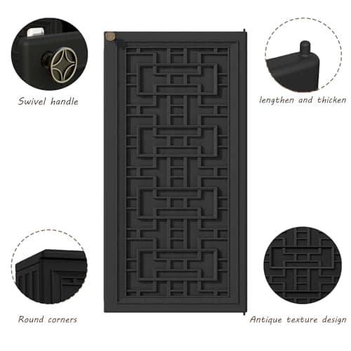 Mrosaa Outdoor Storage Cabinet Waterproof with Shelf,Resin Storage Sheds Outdoor Cabinets for tub Towels/Chemicals/Grill Items/Patio/Garden/Backyard, Size 34.3''L*15''W*36.2''H（Black） — view 5