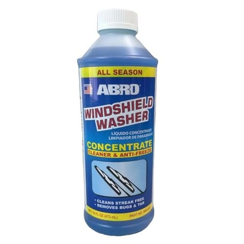 ABRO Windshield Washer Concentrate - 473ml, 2-in-1 All-Season Cleaner & Anti-Freeze, Up to -25°F (-31.5°C) Freeze Protection, Streak-Free Cleaning, Bug and Tar Removal