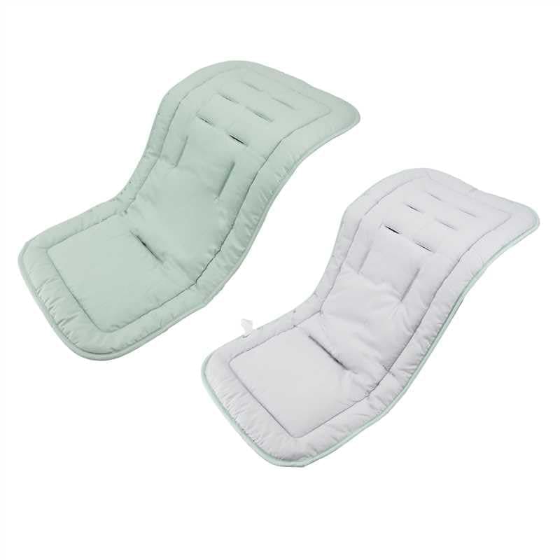 Miracle Baby Cojín Carro Bebe,Colchoneta Silla Paseo Universal Transpirable,Cojín Silla de Paseo para el Cochecito y Asiento de Carro, 100% Algodón (Gris Verde)