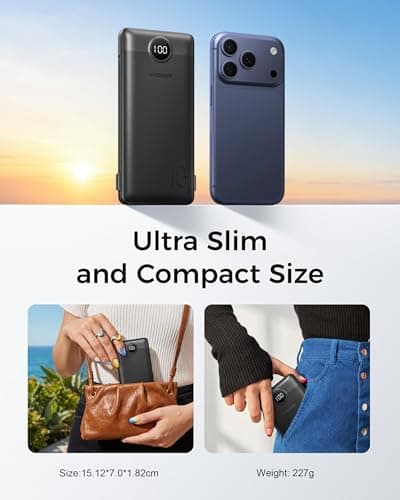 VEGER Portable Charger with Built in Cables&Wall Plug, 10000mAh Power Bank — view 4