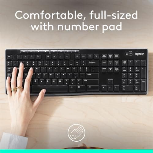 Logitech K270 Full Size Wireless Keyboard for Windows - Black