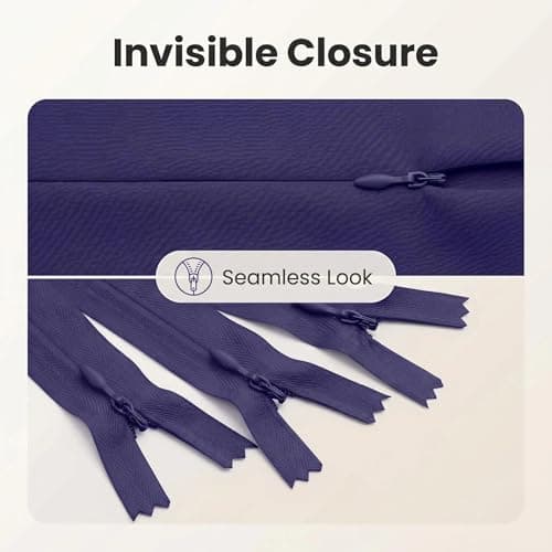Sawoake Invisible Zippers 20 Inch #3, Deep Blue Nylon Coil Zippers 2-Pack for Sewing, Skirts, Pockets, Pillows (Deep Blue, 20", 2PCS)