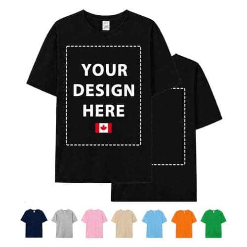 COOZEBRA Custom T Shirt with Front Back, Personalized Shirt with Photo Text Design, Custom Shirt for Men Women Adults