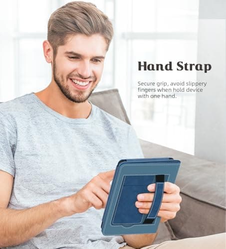 MoKo Case for All-new 6" Kindle(11th Generation, 2024/2022 Release)/(10th Gen,2019)/Kindle(8th Gen, 2016), Ultra Lightweight PU Shell Cover with Auto Wake/Sleep for Kindle 2024, Blue Vintage Twill — view 6