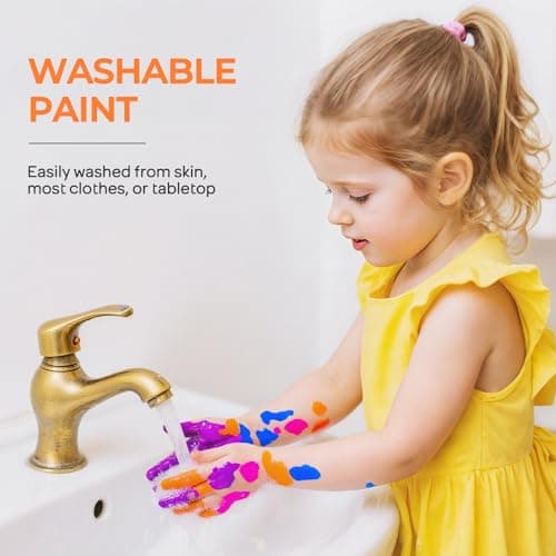 Nicpro 6 Colors Fluorescent Washable Paint Set for Kids, 4 oz Neon Paint — view 3