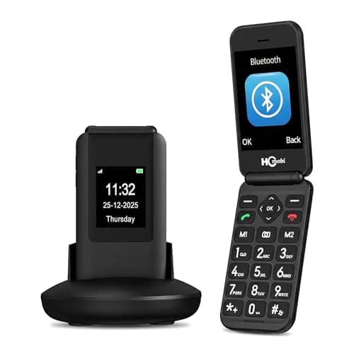 4G Flip Phone Unlocked for Senior,Basic Flip Phone for Seniors,2.8" +1.5 '' Dual Screen,SOS Button,Speed Dial,Large Fonts,Charging Dock,1400mAh Battery. (Black)