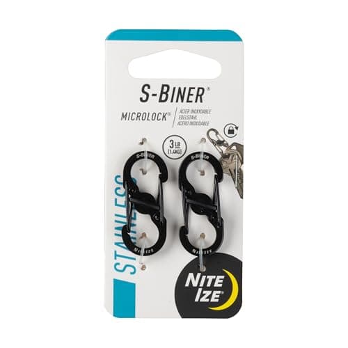 Nite Ize LSBM-01-2R3 S-Biner Micro Lock, Black, 2-Pack
