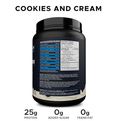 Revolution Nutrition, High Whey, Protein Powder 2LB, Whey Protein, Gluten Free, 25g of Protein Per Scoop, 908 g, 24 Servings (Cookies and Cream, 2 Pound) — view 2