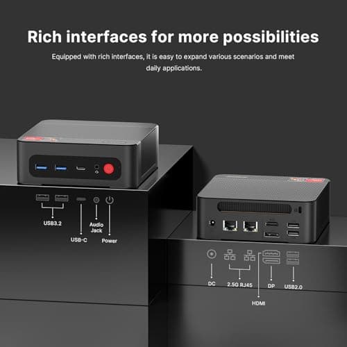 BOSGAME P4 Ultra Mini PC Gaming, Ryzen 7 7730U, 16GB RAM 1TB PCIe3.0 SSD — view 2