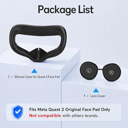 Silicone Face Cover for Meta Quest 2 Standard Facial Interface with Lens Cover Washable Vr Covers for Oculus Quest 2 Accessories Silicone Cover Only, Plastic Interface NOT Included — view 4