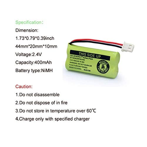 GEILIENERGY Replacement Phone Battery BT162342 / BT262342 BT166342/BT266342 BT183342/BT283342 Compatible with Vtech AT&T Cordless Telephones CS6114 CS6419 CS6719 EL52300 CL80111(Pack of 2)