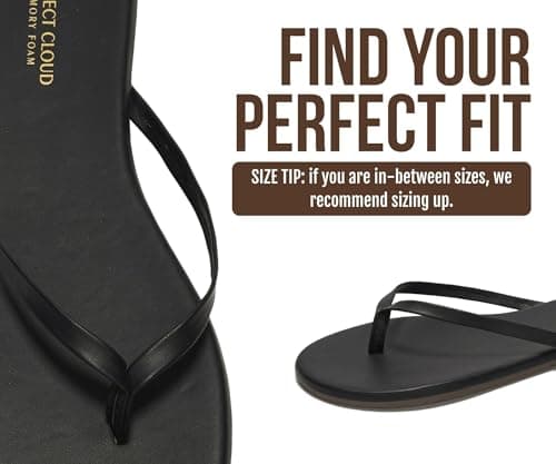 Project Cloud Flip Flops for Women Footwear- Lightweight and Memory Foam Insole Sandals for Women 2026 - Durable Non-Slip Beach Essentials Flats for Women Sandals (Foundations, Black, 7.5) — view 5
