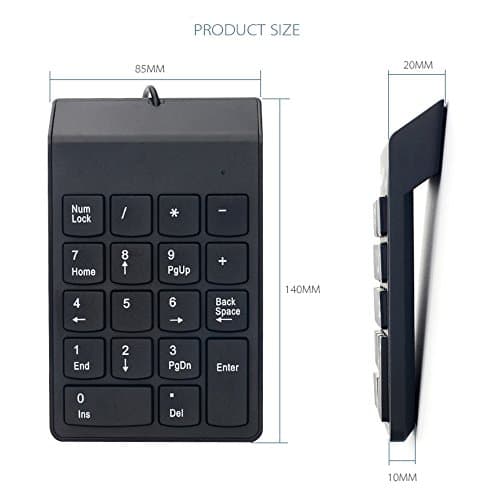 Kadaon Numeric Keypad,USB Keypad, USB 18 Key Number Numeric Keypad Keyboard for Laptop/Notebook PC Computer — view 5
