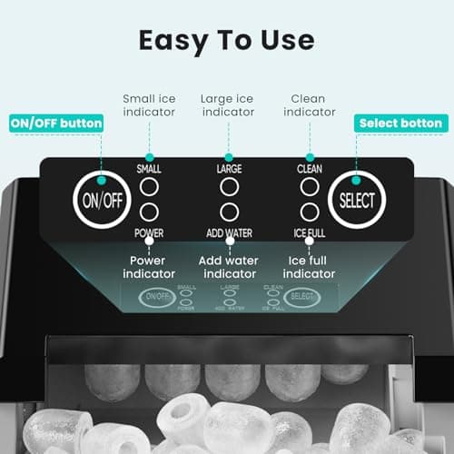 OLIXIS Ice Maker Machine with Handle,26lbs in 24 Hours, Portable Ice Maker — view 2