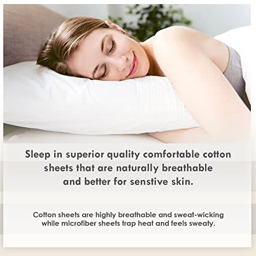Pizuna Pure 100% Cotton Queen Duvet Cover with Shams, Luxurious 400 Thread Count Long Staple Cotton Sateen Weave with Hidden Button Closure (Combed White Cotton Duvet Covers Queen) — view 6