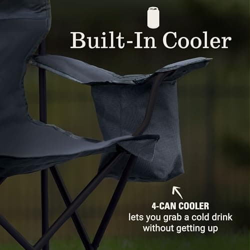 Coleman Portable Camping Chair with 4-Can Cooler, Cushioned Seat & Back with Side Pockets & Cup Holder, Carry Bag Included, Great for Camping, Tailgating, Firepits, Patio, & More — view 2