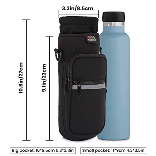 Nuovoware Water Bottle Carrier Bag, 25oz/32oz, Black — view 2