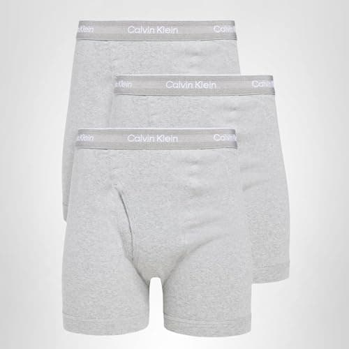 Calvin Klein Men's Cotton Classics 3-pack Boxer Brief, 3 Grey Heather, Large — view 7
