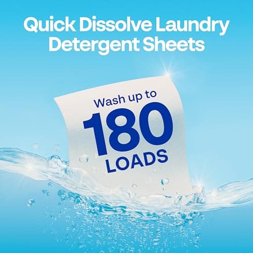 Earth Breeze Laundry Detergent Sheets Fragrance-Free - 180 Loads Eco Liquidless Soap - Travel-Friendly for Hot & Cold Cycles, Tackles Tough Stains & Odors - Gentle on Sensitive Skin, 90 Ct (3 Pack) — view 3