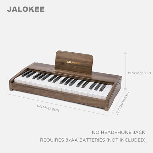 JALOKEE Kids Piano Keyboard, Digital Piano for Kids, Music Educational Instrument Toy, Wood Piano for Toddlers Girls Boys (Walnut, 37 Keys) — view 2