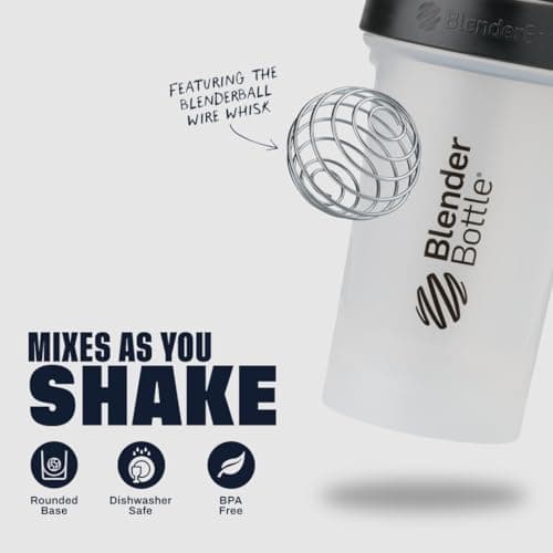BlenderBottle Classic V2 Shaker Bottle Perfect for Protein Shakes and Pre Workout, 28-Ounce, Clear/Black — view 2
