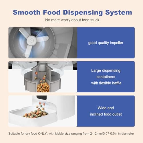 ANDOLL HOME Automatic Cat Feeder, 4L Cat Food Dispenser with 10s Voice Recorder, Pet Feeder up to 8 Meals per Day, Timed Dog Feeder with Dry Food Sealed Ring — view 3