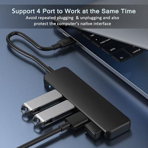 USB Hub 4 Port, VIENON USB 3.0 Hub USB Splitter for Laptop, USB Port Extender USB A Hub for PC, Desktop, Xbox, PS4, Flash Drive, Printer, Keyboard, Mouse, HDD, Plug and Play