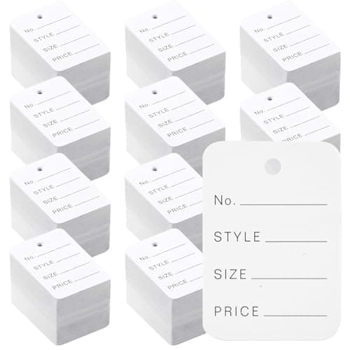 Nicunom 2000 PCS Price Tags,1.94" X 1.38" Price Display Tag Clothes Size Tag Store White Paper Tags for Jewelry, Clothing, Retail, Labeling