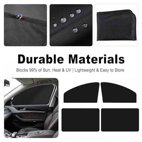 AMZAUTO Car Window Shades, 4PCS Magnetic Blackout Sun Shade Blinds for Side Windows, Privacy Car Curtains for Napping, Breastfeeding, Windshield Cover, Essential Vehicle Accessories for Camping — view 4
