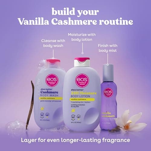 eos Body Wash, Vanilla, Moisturizing Creamy Gel Formula with Shea Butter, Glycerin, Vitamin E, pH Balanced, Sensitive Skin, Vegan, 16 fl oz — view 6