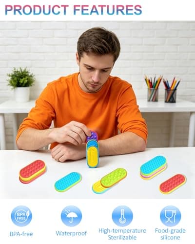 Magnetic Fidget Sliders for Adults - Silicone Stress Relief Desk Toy — view 5