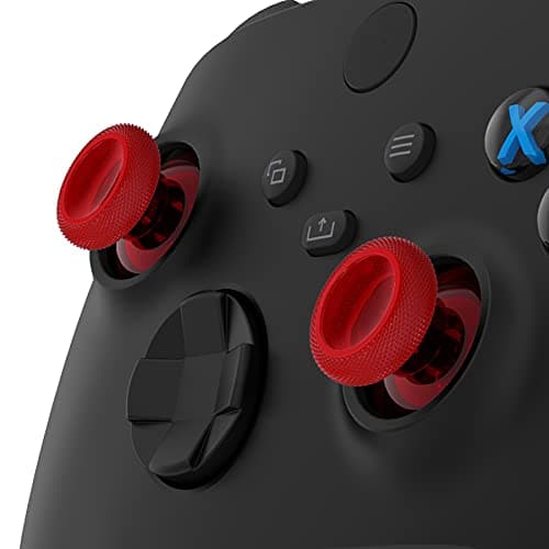 eXtremeRate Replacement Thumbsticks for Xbox Core Wireless Controller, Joysticks Repair Kit for Xbox Series X/S Controller, Custom Analog Stick Buttons for Xbox One S/X/Elite Controller - Clear Red — view 2