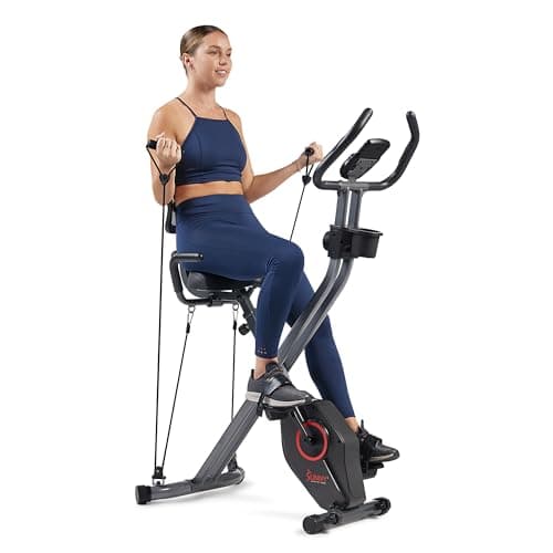Sunny Health & Fitness Foldable Magnetic Stationary Exercise X-Bike Pro, 300 LB Capacity, Low-Impact, 14-Level Resistance, Ergonomic Support, SunnyFit App Enhanced Connectivity - SF-B223012 — view 6