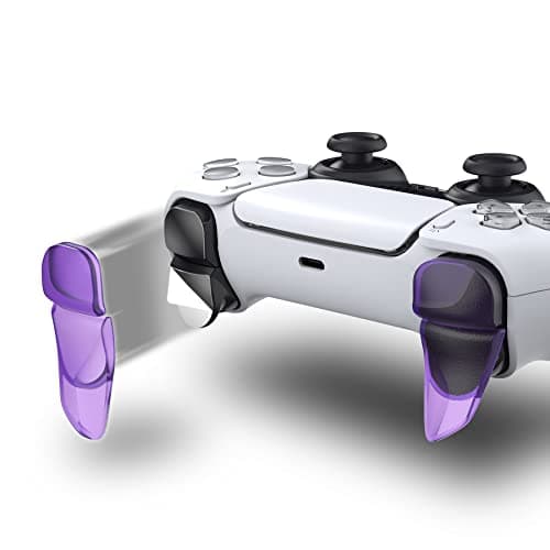 PlayVital Blade 2 Pairs Shoulder Buttons Extension Triggers for ps5 Controller, Game Improvement Adjusters for PS Portal Remote Player, Bumper Trigger Extenders for ps5 Edge - Clear Atomic Purple — view 5