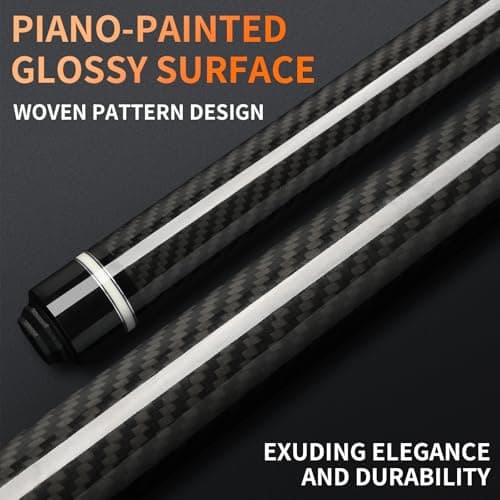 Kmise Carbon Fiber Pool Cue Stick 58", Billiard Cue Sticks 23oz, Low Deflection Pool Cue with 12.5mm Tip, Professional Billiard Carbon Fiber Pool Sticks for Adults, 23oz — view 5