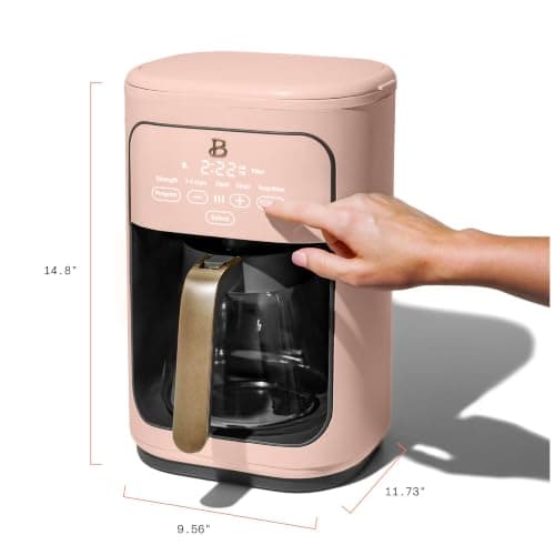 LUGBAR Beautiful 14-Cup Programmable Drip Coffee Maker with Touch-Activated Display Drew Barrymore (Rose) — view 2