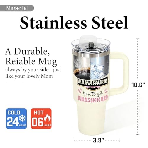 Gifts for Mom from Daughter, Son for Mothers Day, Christmas, Birthday - Birthday Gifts for Moms, Birthday Present for moms, Happy Birthdays Mom - Mother Tumbler 40Oz Stainless Steel Coffee Cup — view 3