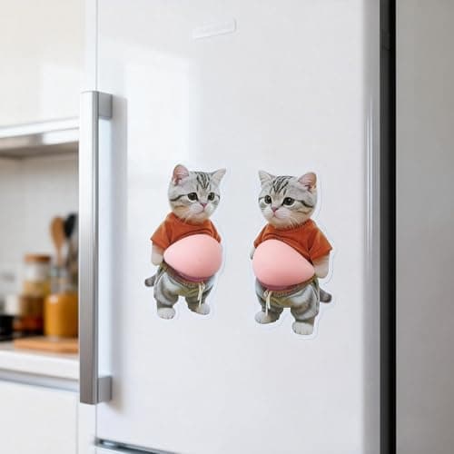3D Cute Animal Belly Pads, Two of Each Kind, for Door Stoppers and Wall Protection, Silent Shock-Absorbing Pads, Suitable for Doorknobs, Refrigerators, Cabinets, Phones, and Car/Home Decoration — view 3