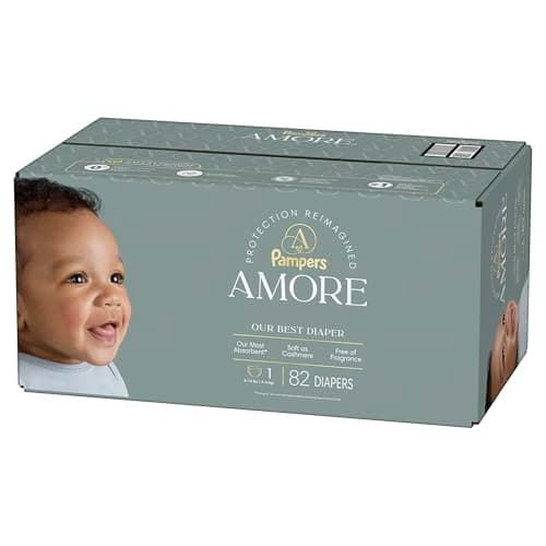 Pampers Amore, Size 1 (8-14 lbs), 82 Count, Our Best Diaper – Hypoallergenic & Fragrance Free, Up to 100% Leakproof, Soft as Cashmere — view 16