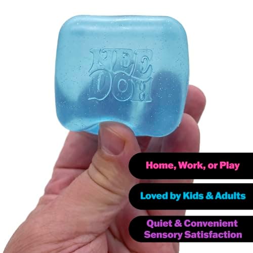 Schylling NeeDoh Nice Cube -Sensory Squeeze Toy with Super Solid Squish - 2.25" Cube - Pink — view 2