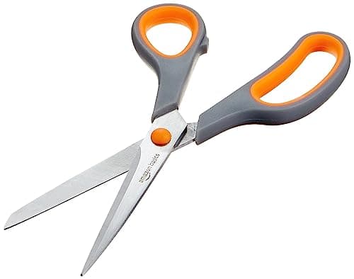 Amazon Basics Multipurpose Stainless Steel Scissors for Office, Crafts, Right/Left Handed, Comfort Grip, PVD Coated, 3-Pack, Multicolor — view 3
