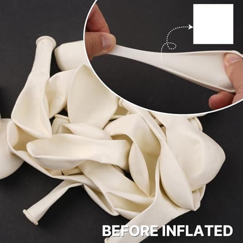 PartyWoo Balloons, 50 pcs 5 Inch Matte White Balloons, for Balloon Garland or Balloon Arch as Party Decorations, Wedding Decorations, Neutral Baby Shower Decorations, White-Y13 — view 3