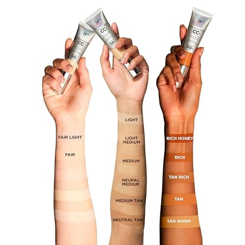 IT Cosmetics CC+ Cream (Medium) - Natural Full Coverage Foundation With SPF 50+, Color Corrector & Anti-Aging Hydrating Serum, Hyaluronic Acid + Peptides, Lightweight - 1.08 fl oz — view 4