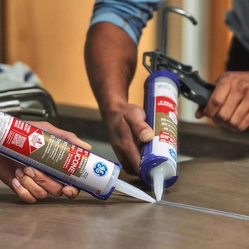 GE Advanced Silicone Kitchen & Bath Sealant, White, 298 ml Cartridge, Pack of 1 — view 5
