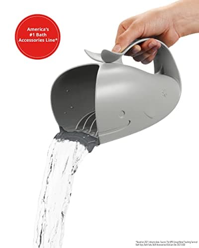 Skip Hop Baby Bath Rinse Cup, Moby Tear-free Waterfall Rinser, Grey — view 3