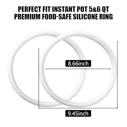 2 Pack Sealing Ring for Instant Pot 6 & 5 Qt - 3rd-Gen Upgraded Instant Pot Sealing Ring, Food-grade Silicone Accessories for InstantPot, Replacement Parts for InstantPot 6 & 5 Qt, BPA-Free, Clear — view 2